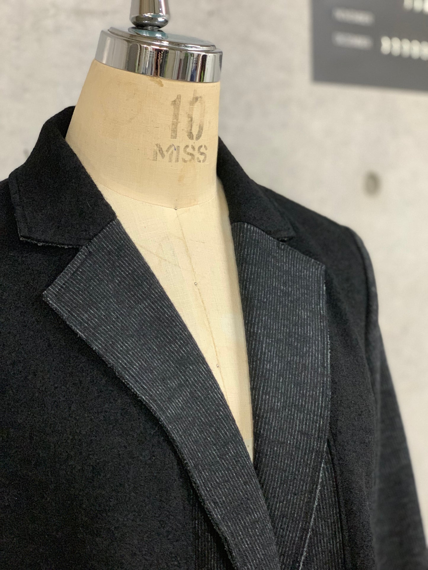Draping Paneled Jacket in Inkline Black Wool