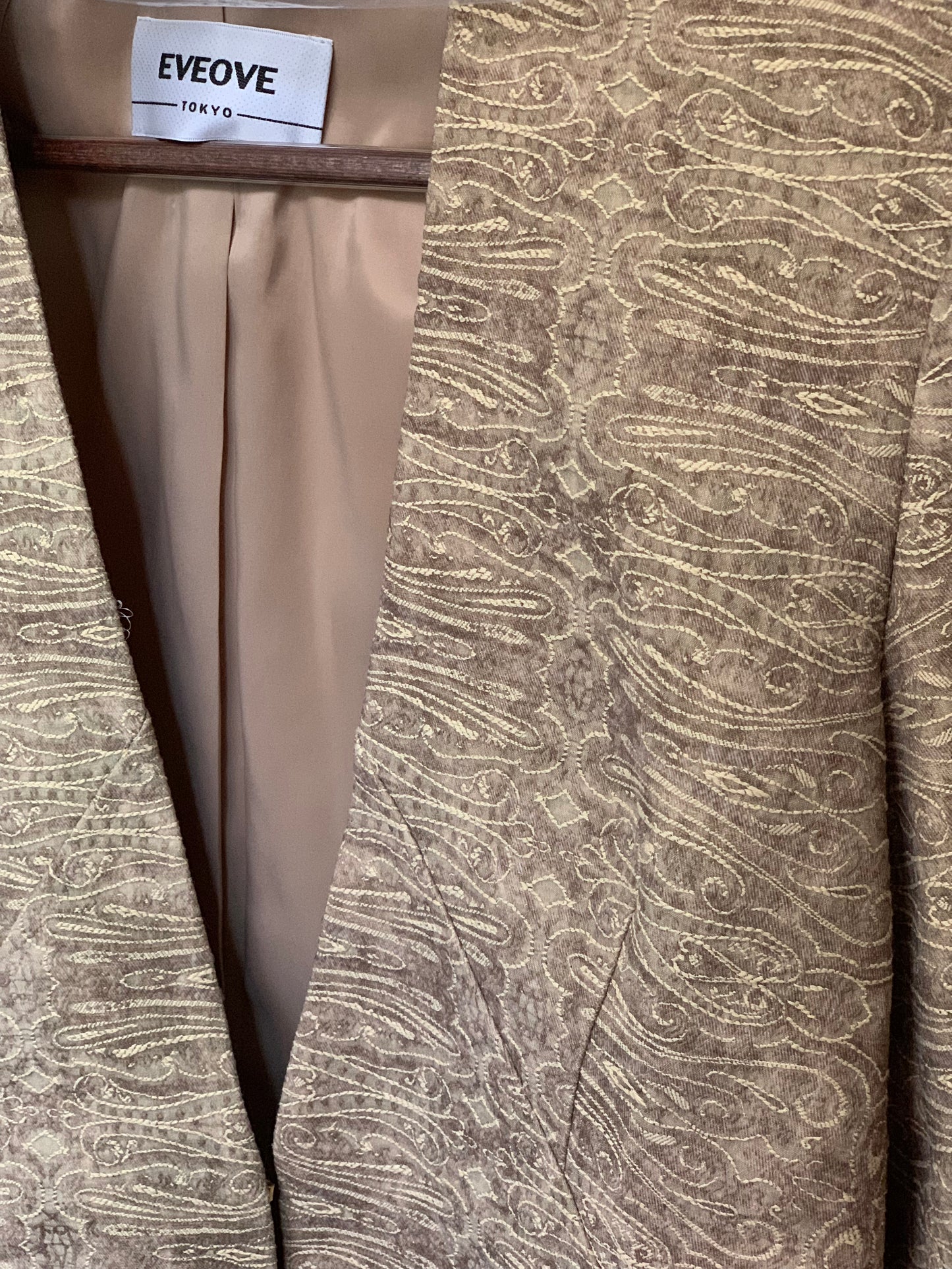 Curved Paneled Jacket in Sands