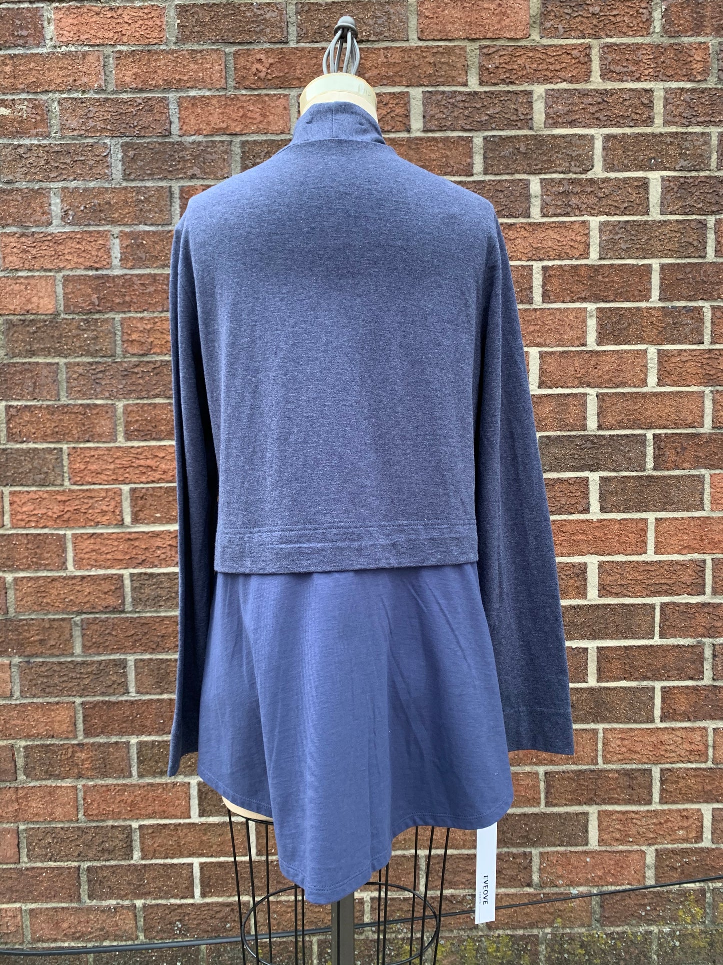 Paneled Cardigan in Lapis Blue