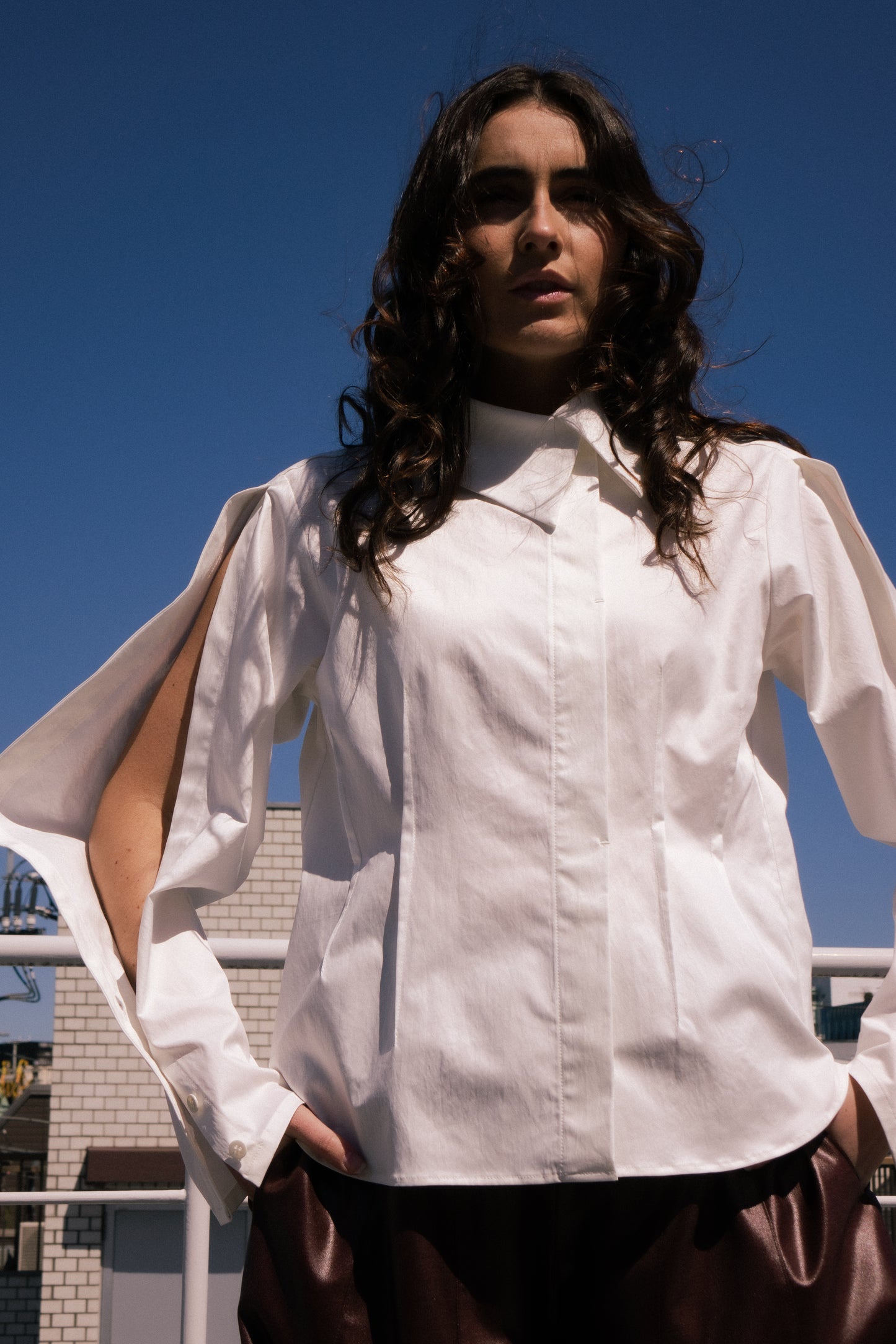Sculpted Tilt Shirt in White