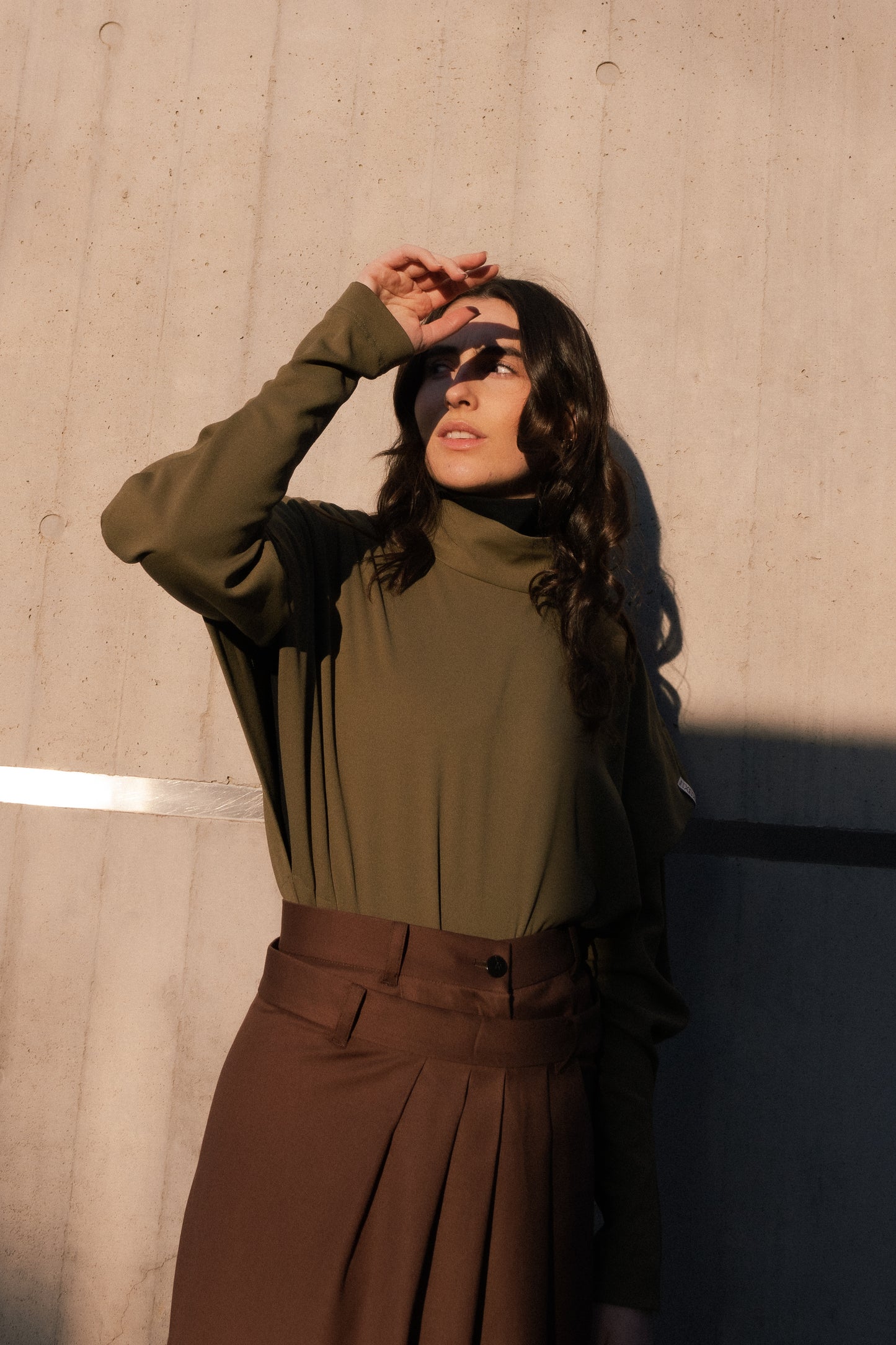 Sculpted Layered Bodysuit in Olive