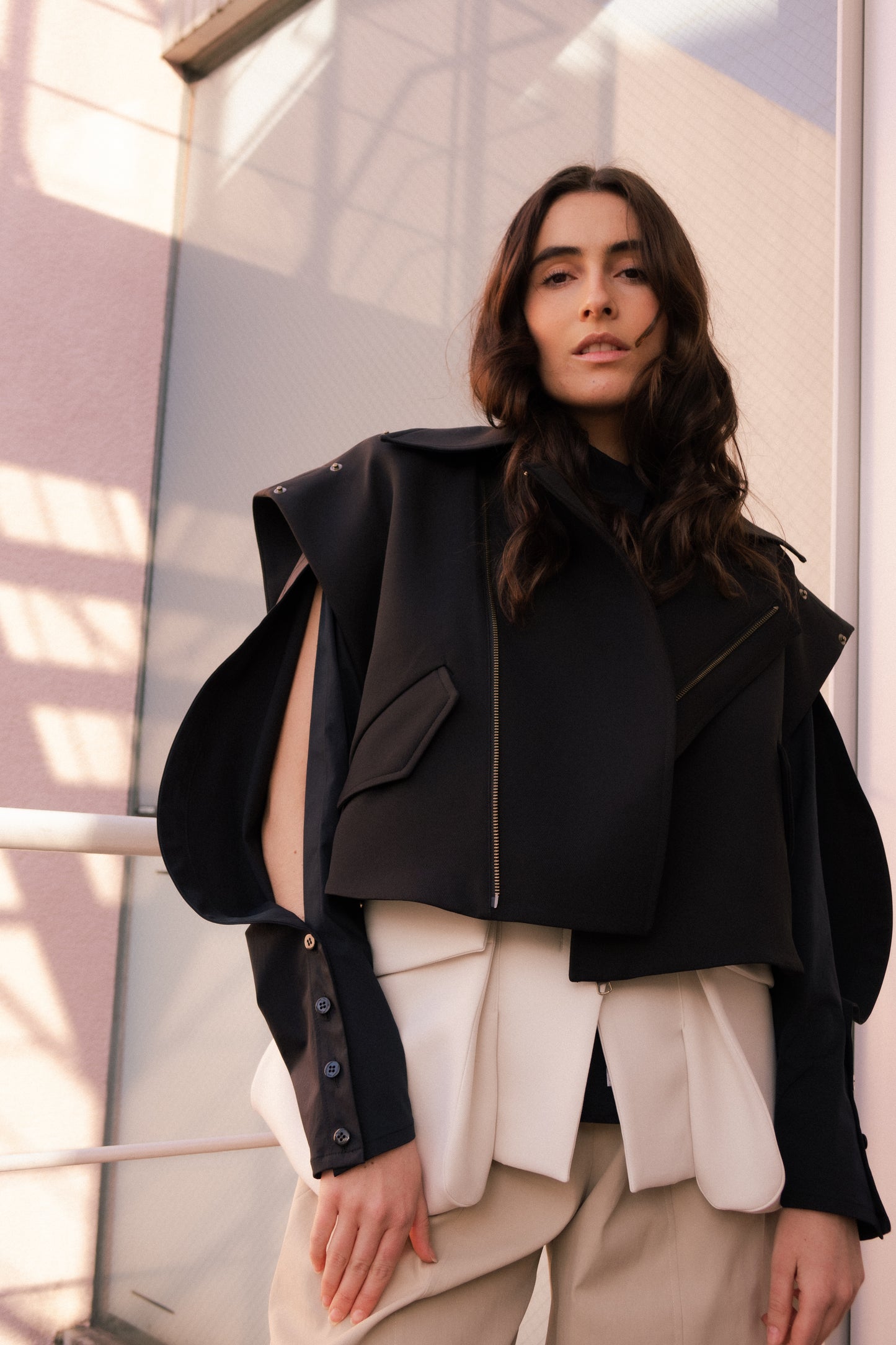 Contemporary Cutout Vest in Black