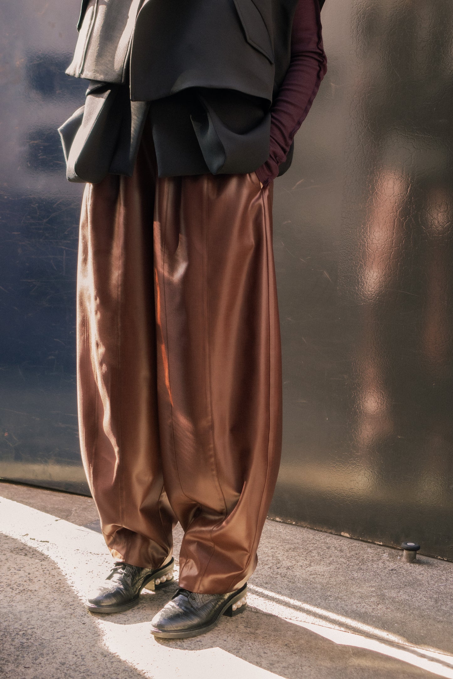 Precision Pleat Trousers in Chocolate