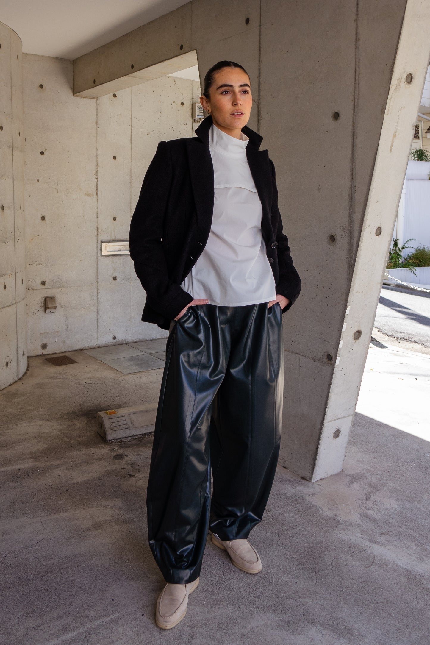 Precision Pleat Trousers in Deep Pine