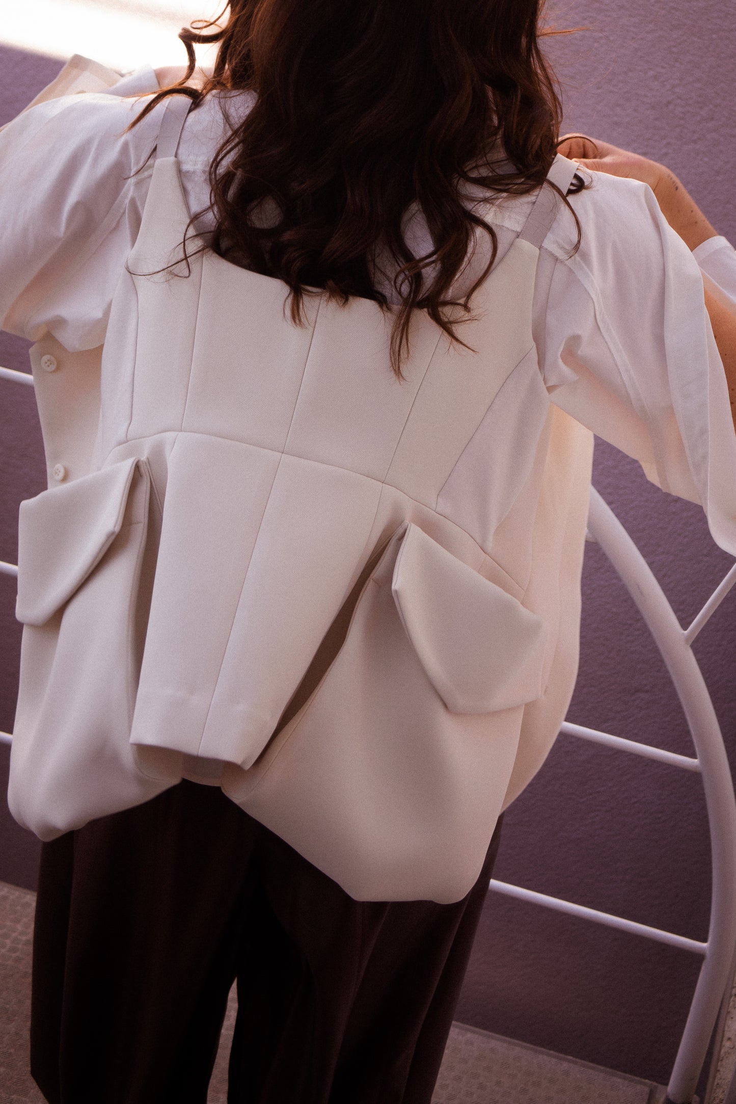 Dynamic Multi-Fabric Vest in Vanilla
