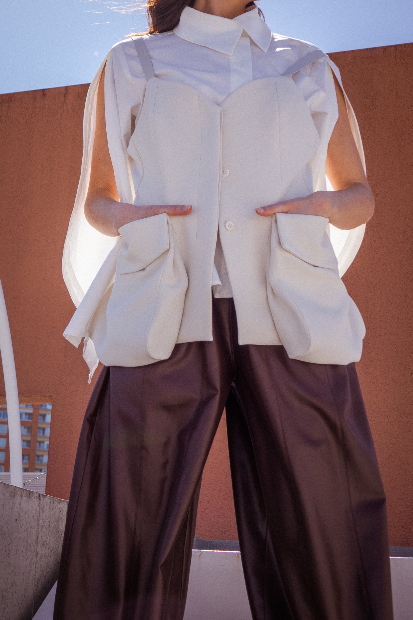 Dynamic Multi-Fabric Vest in Vanilla
