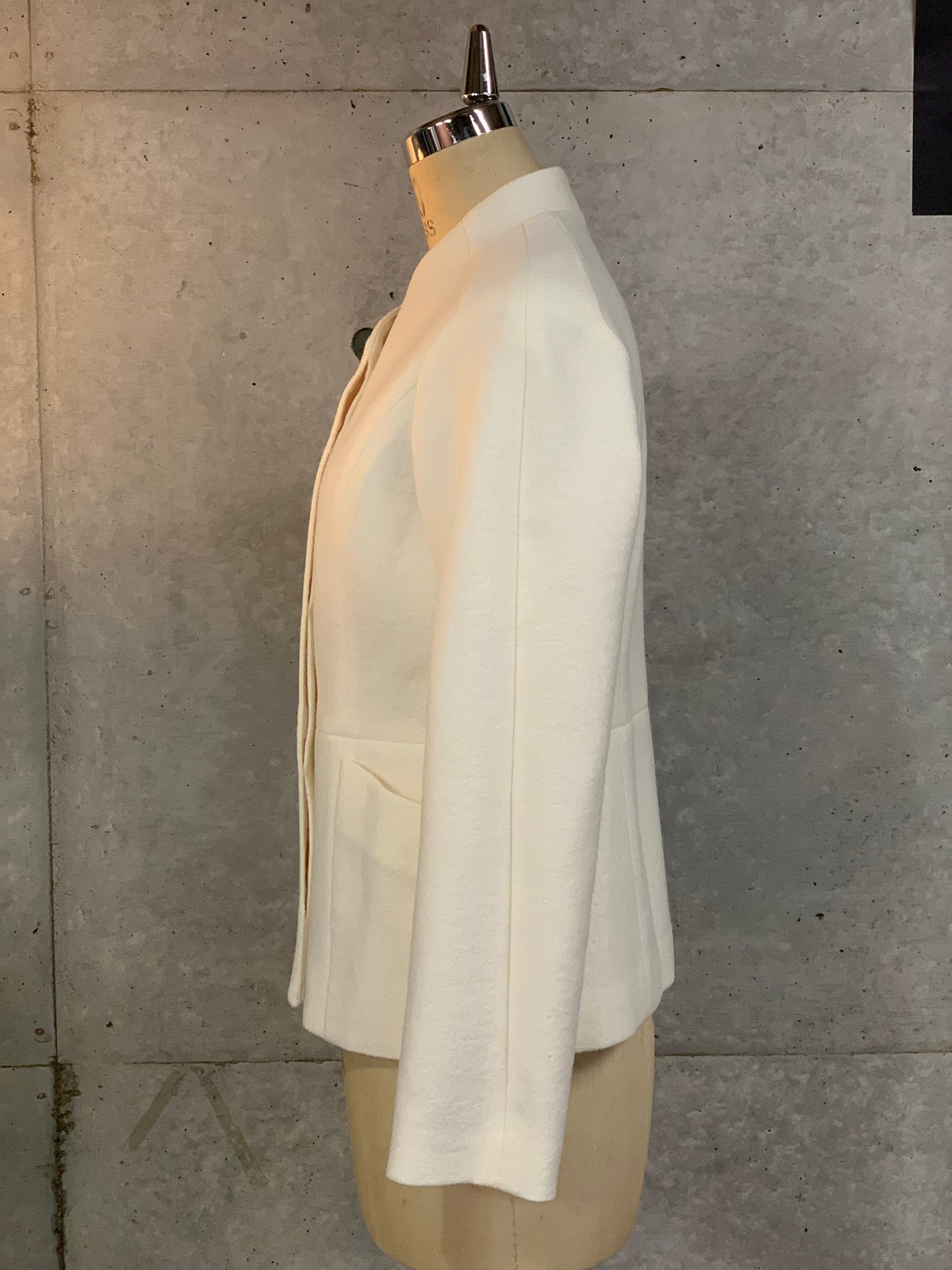 Peplum Jacket in White Wool