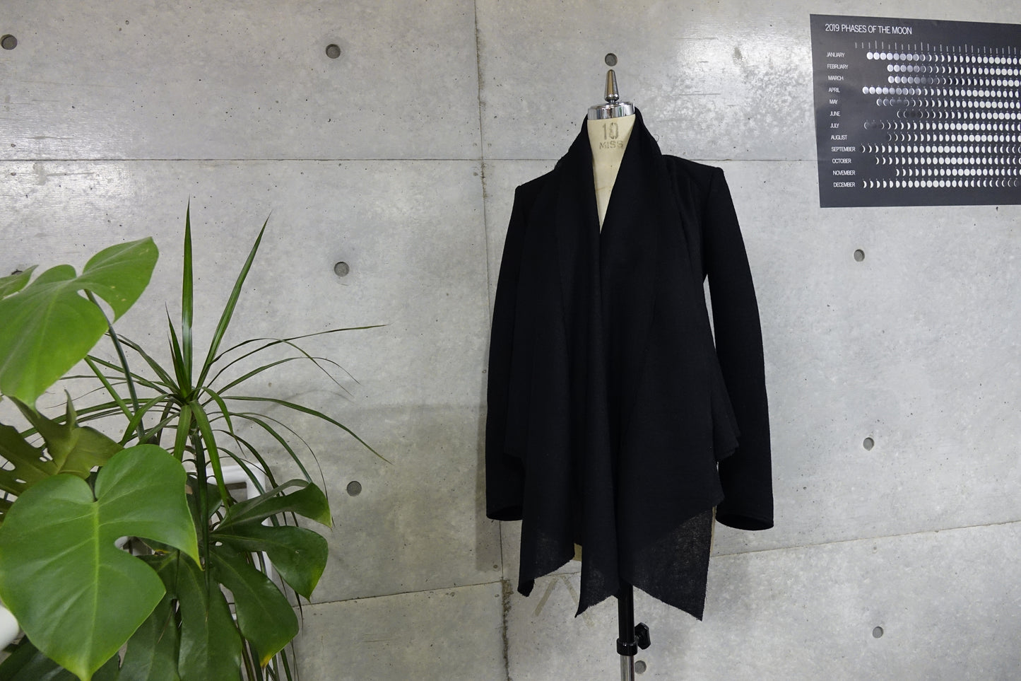 Cascading Jacket in Black Wool