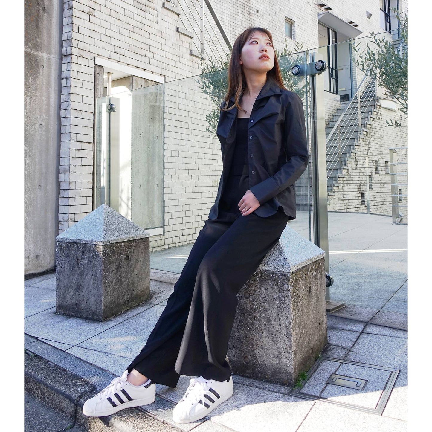 Italian Tucked Shirt in Black