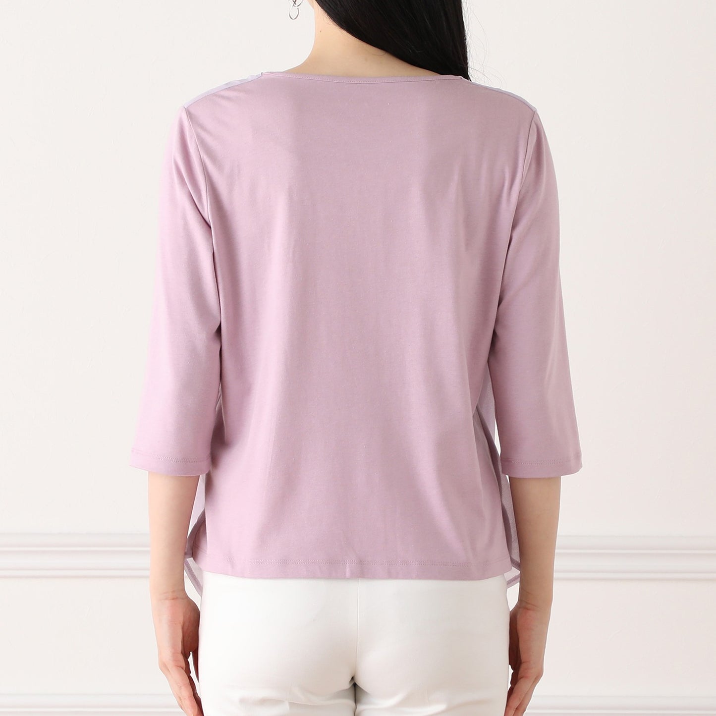 Petal Accent Blouse in Pale Lilac Chiffon