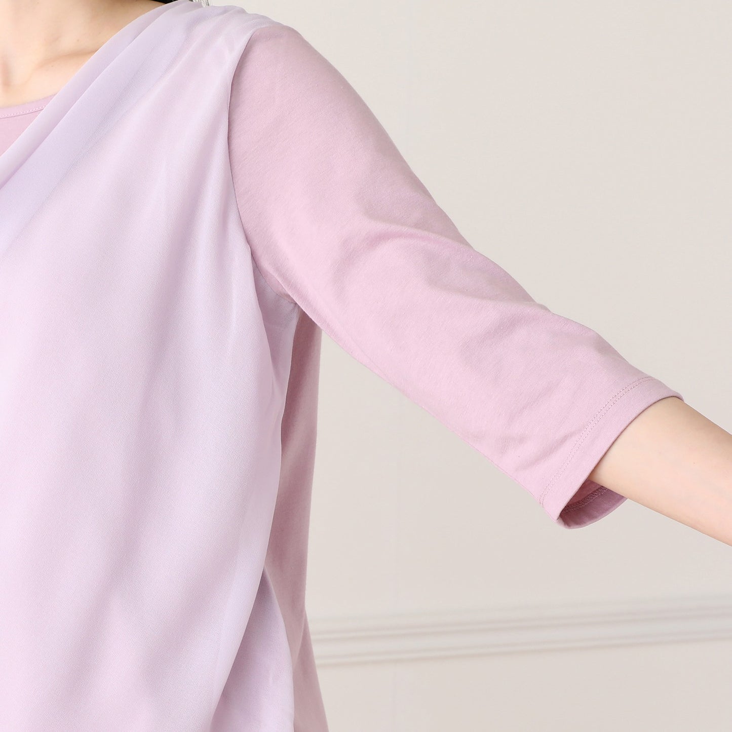 Petal Accent Blouse in Pale Lilac Chiffon
