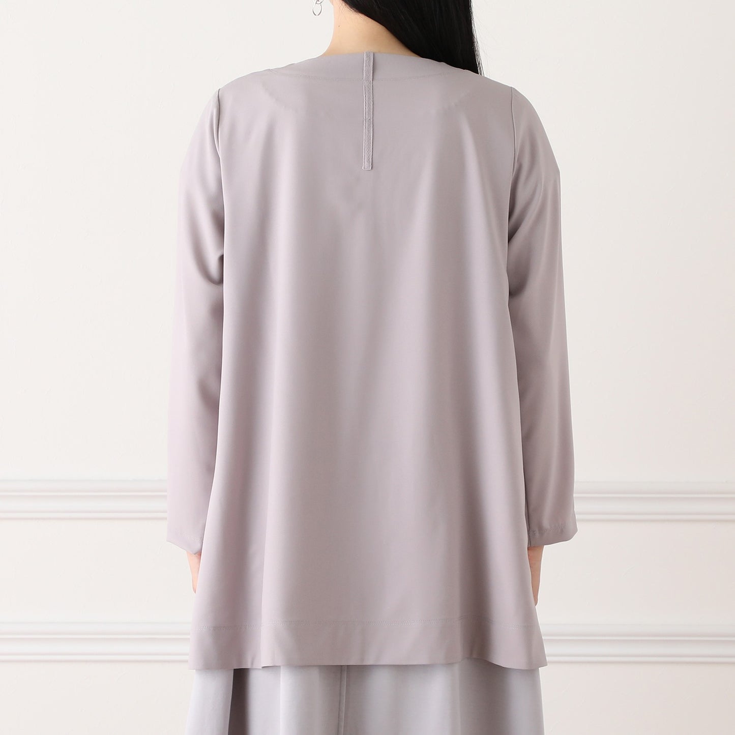 Long Haori Jacket in Silver Gray Georgette