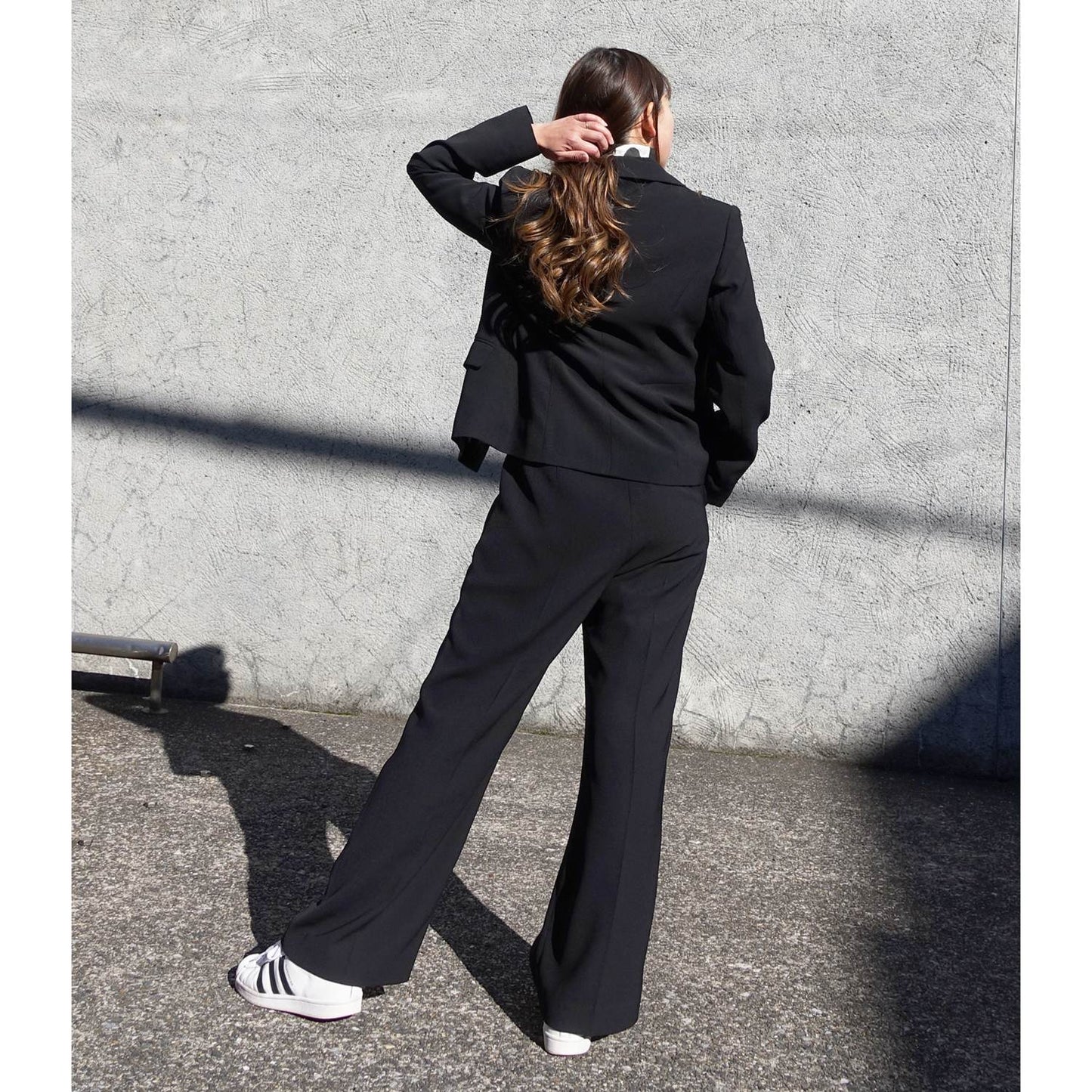 Tailored Jacket in Black Back Satin
