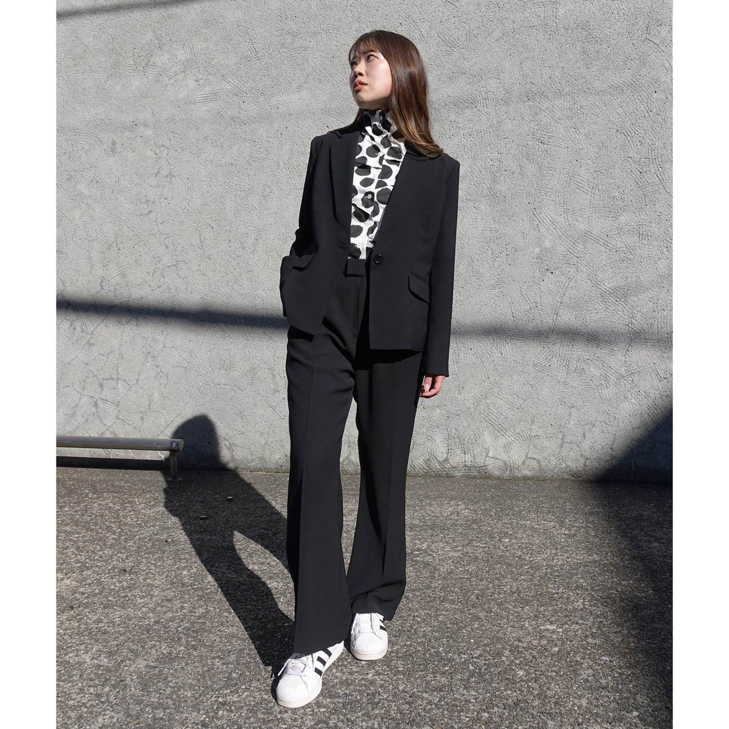 Tailored Jacket in Black Back Satin