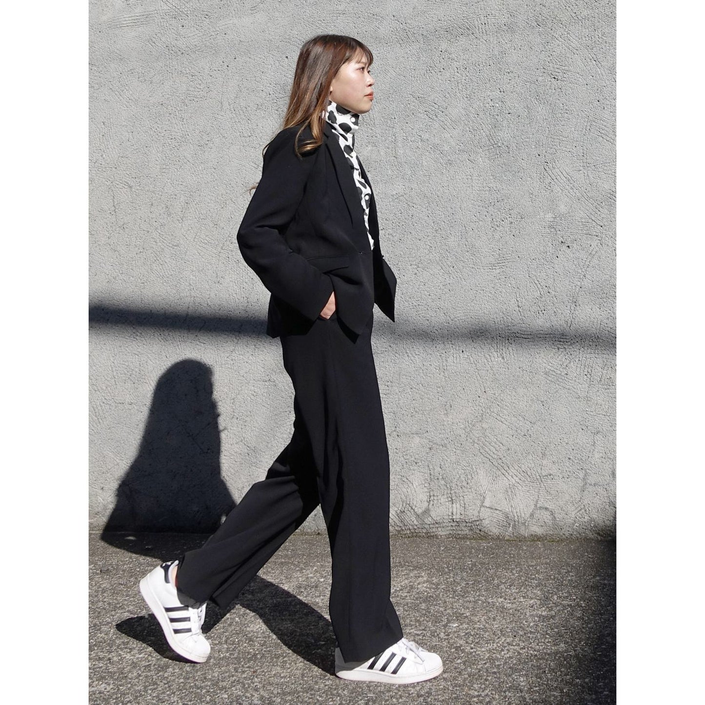 Tailored Jacket in Black Back Satin