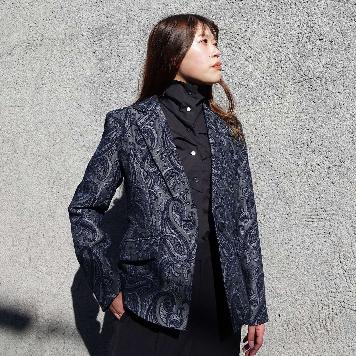Tailored Jacket in Navy Paisley