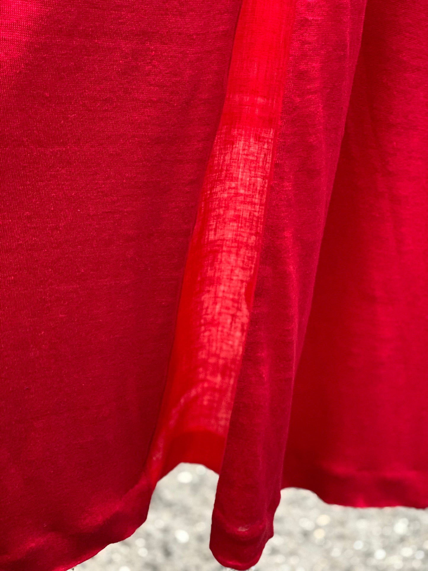 Dual-Layer Duster in Red Linen