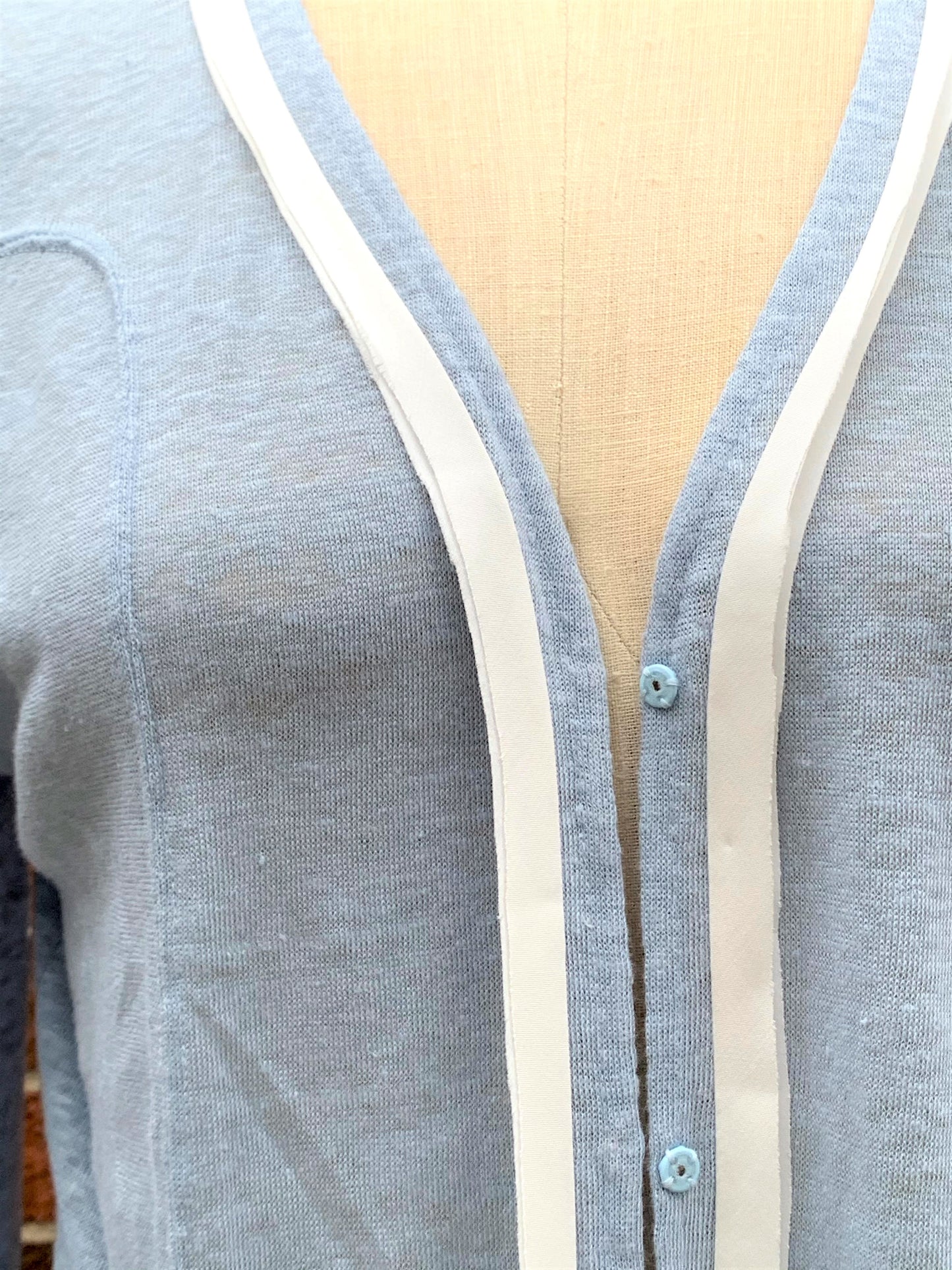 Lightweight Cardigan in Sky Blue Linen