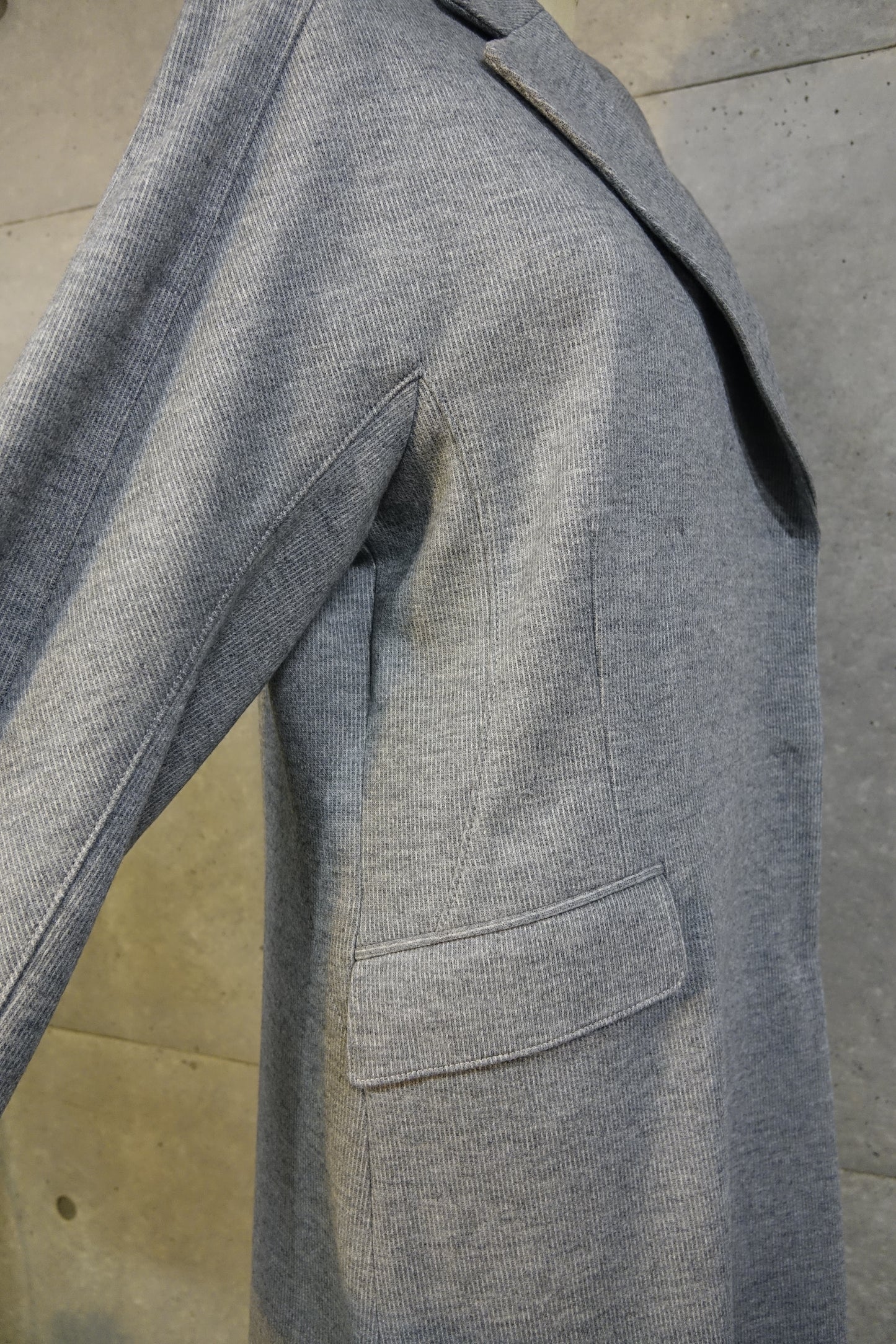 Asymmetrical Maxi Coat in Light Gray Wool