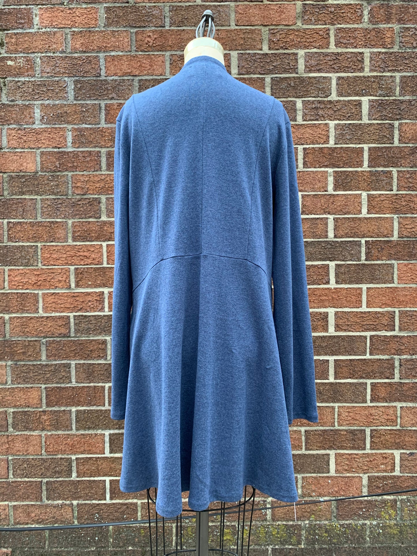 Single Button Long Cardigan in Lapis Blue
