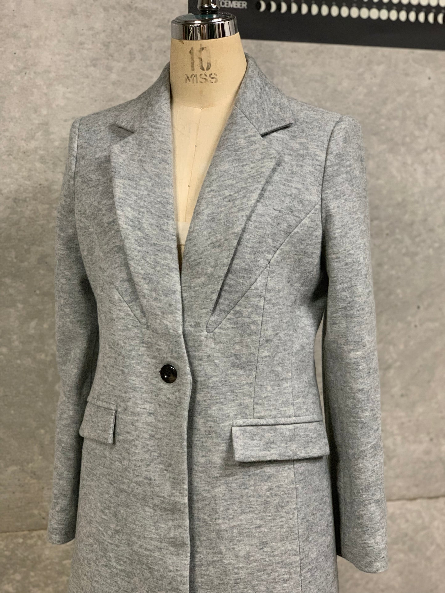 Chesterfield Coat in Light Gray Wool