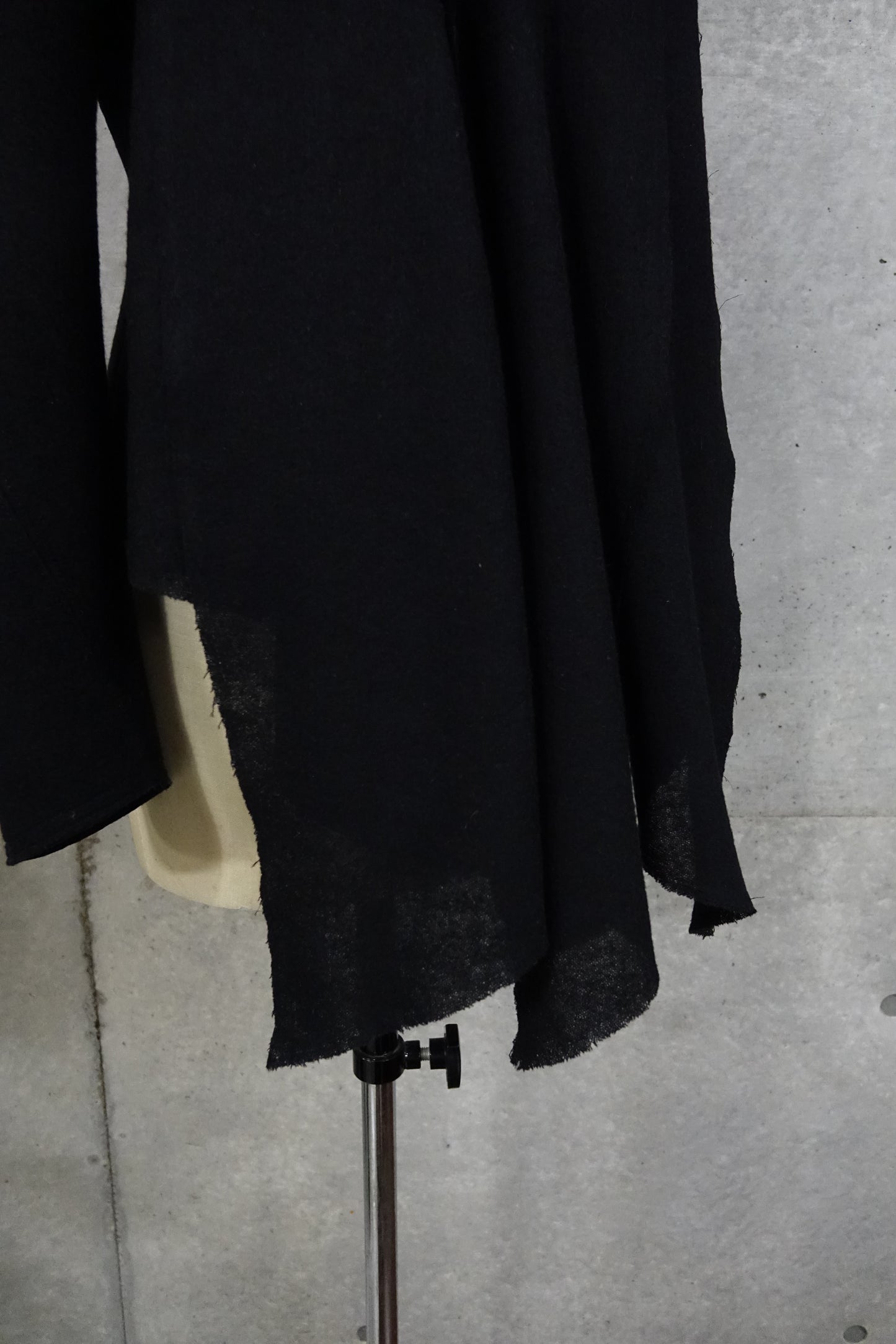 Cascading Jacket in Black Wool