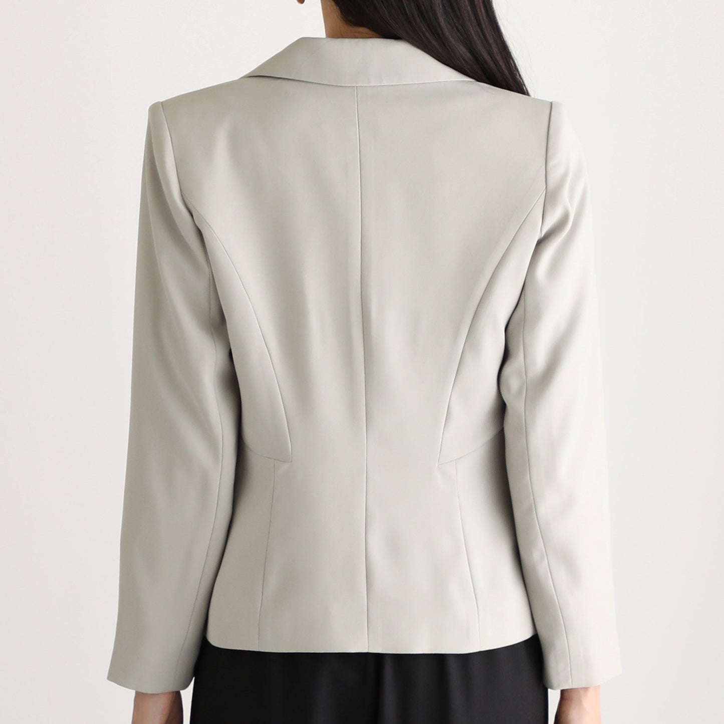 Tailored Jacket in Pearl Gray Back Satin