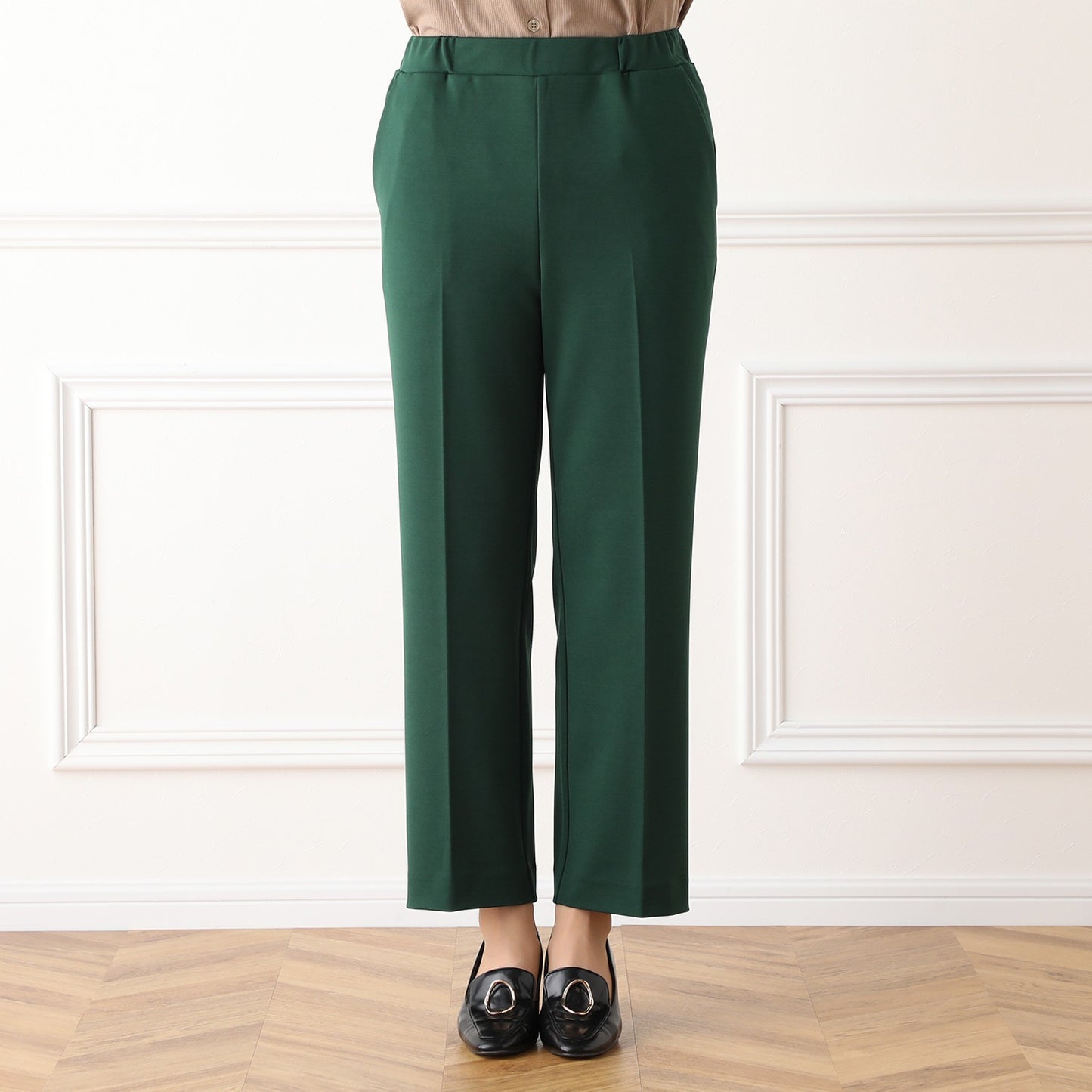 森林绿双色时尚裤子