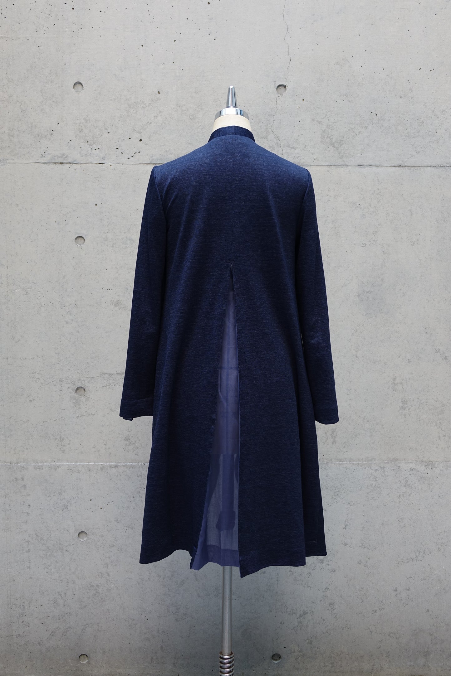 Dual-Layer Duster in Navy Cotton