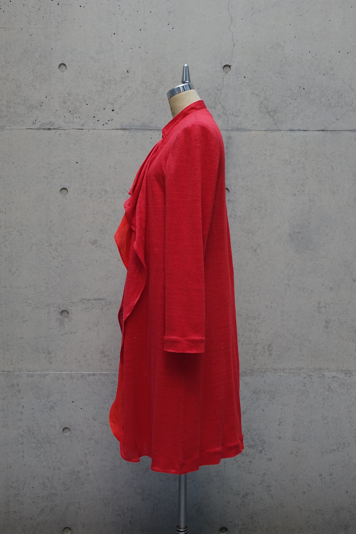 Dual-Layer Duster in Red Linen